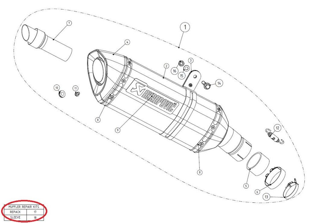 AKRAPOVIC アクラポビッチ 【リペアパーツ】P-RKS328RC30 muffler sleeve kit G310GS G310R Z800 GSX-R1000 BMW KAWASAKI カワサキ SUZUKI スズキ その他マフラーオプション・補修部品 マフラー
