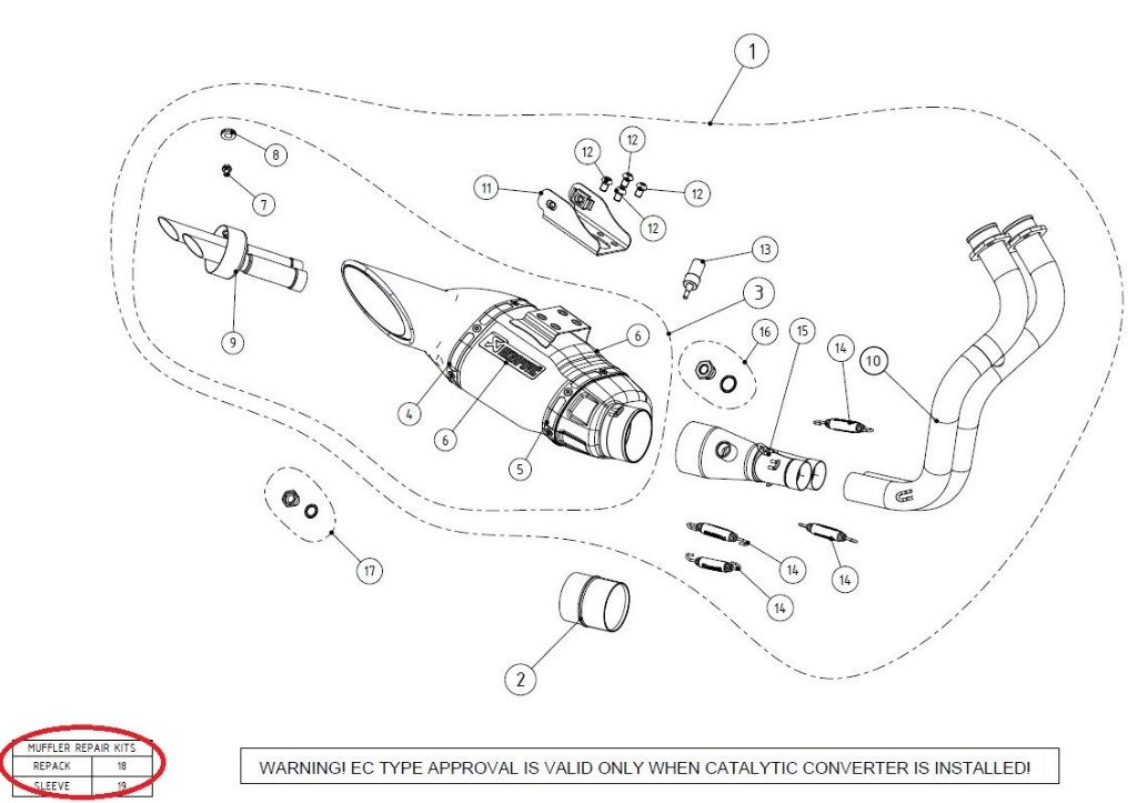 AKRAPOVIC アクラポビッチ 【リペアパーツ】P-RPCK112 muffler repack kit FZ-07 MT-07 YAMAHA ヤマハ その他マフラーオプション・補修部品 マフラー