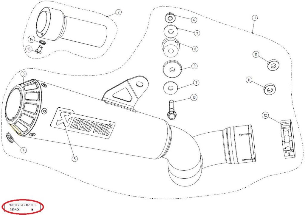 AKRAPOVIC アクラポビッチ 【リペアパーツ】P-RPCK115 muffler repack kit CBR1000RR NINJA125 NINJA250SL Z125 Z250SL XSR700 HONDA ホンダ KAWASAKI カワサキ YAMAHA ヤマハ その他マフラーオプション・補修部品 マフラー