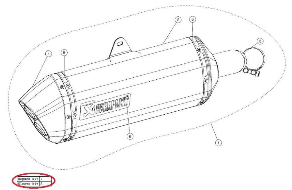 AKRAPOVIC アクラポビッチ 【リペアパーツ】P-RPCK121 muffler repack kit V-STROM1000 SUZUKI スズキ その他マフラーオプション・補修部品 マフラー