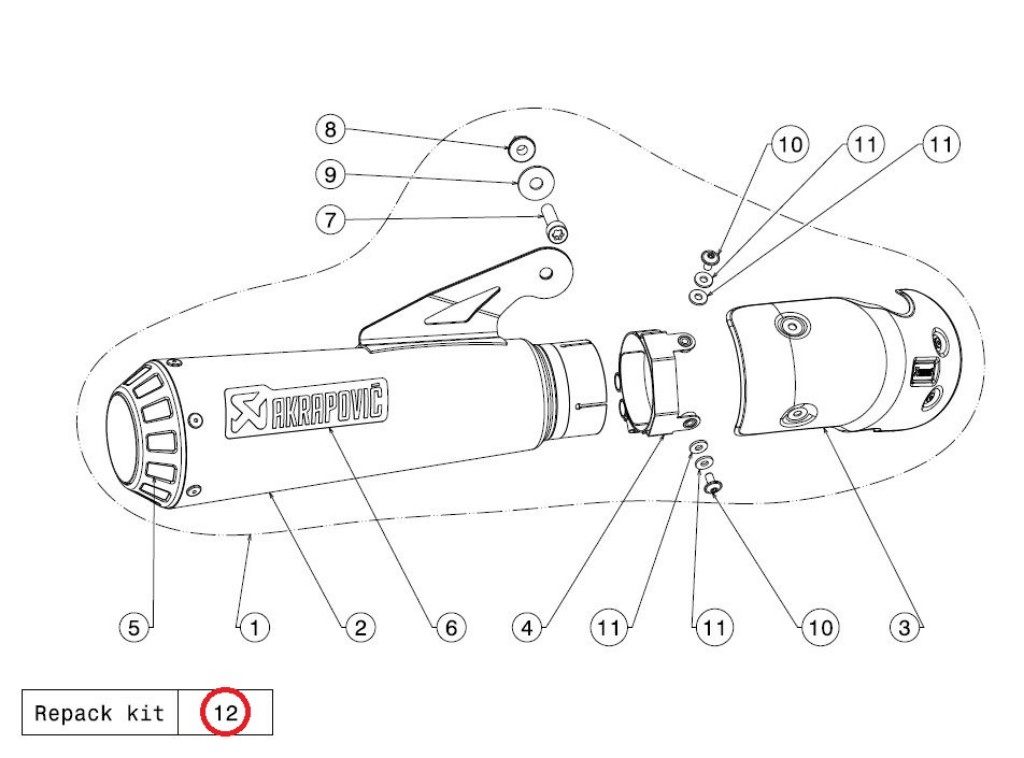 AKRAPOVIC アクラポビッチ 【リペアパーツ】P-RPCK122 muffler repack kit S1000R S1000RR ZX-10R ZX-10RR BMW KAWASAKI カワサキ その他マフラーオプション・補修部品 マフラー