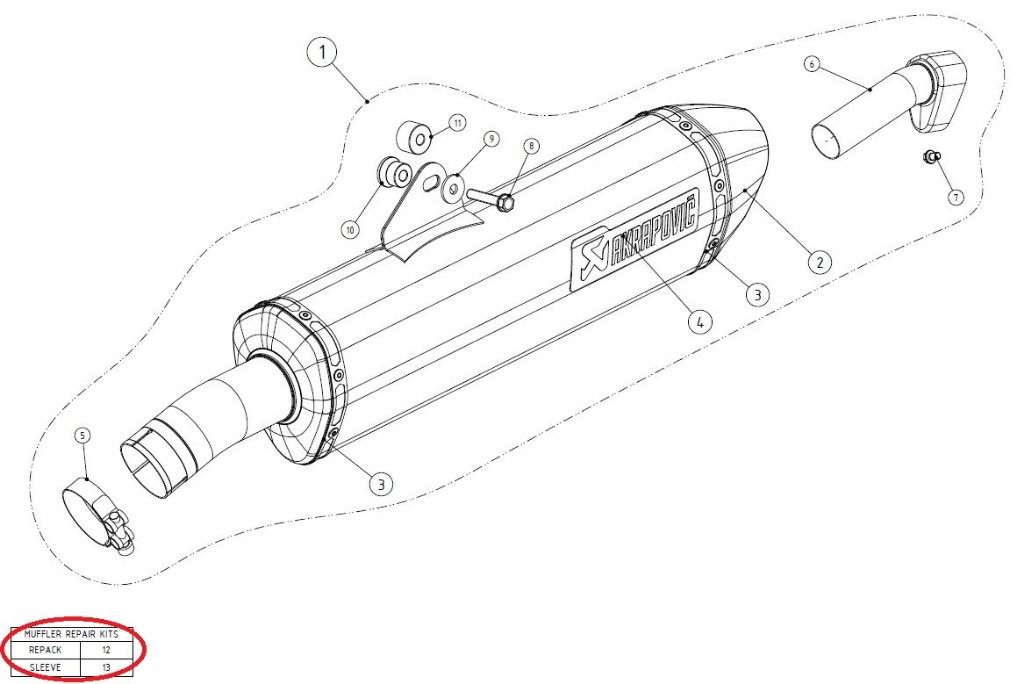 AKRAPOVIC アクラポビッチ 【リペアパーツ】P-RPCK19 muffler repack kit F800GT F800R BMW その他マフラーオプション・補修部品 マフラー