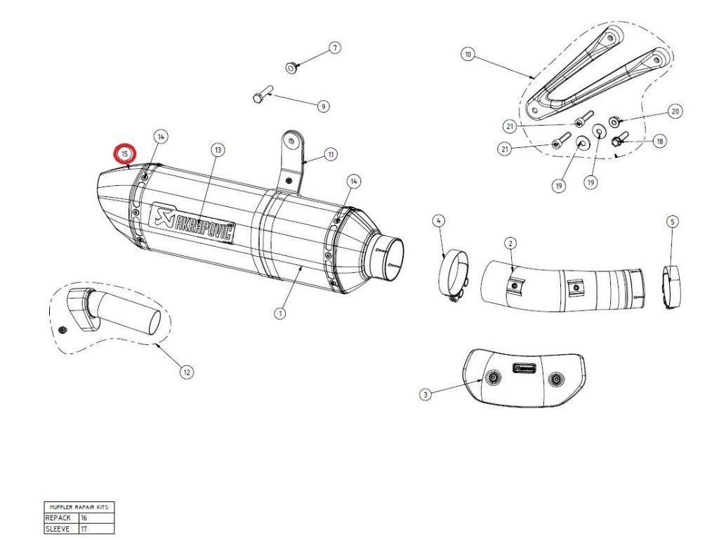 AKRAPOVIC アクラポビッチ 【リペアパーツ】V-EC229 end cap S1000RR BMW マフラーエンドキャップ マフラー