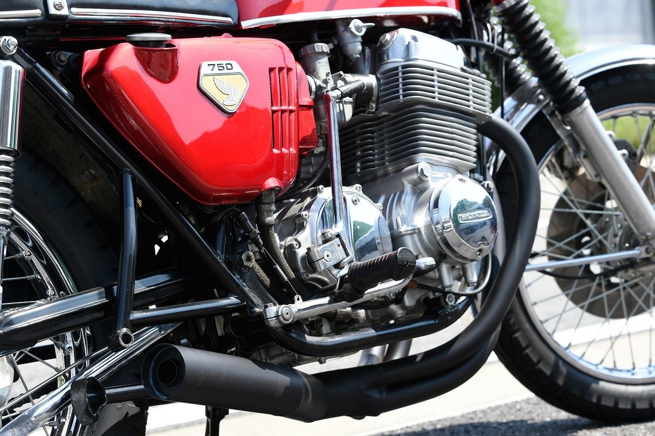 M-TEC中京 エムテック中京 手曲げショート管マフラー 鉄フランジ CB750