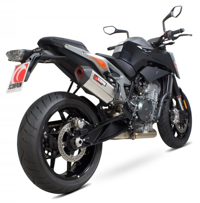 SCORPION スコーピオン セルケトパラレル スリップオンマフラー 790 Duke KTM マフラー タイプ：ブラッシュステンレススチール／重量：2.36kg｜ウェビック　店