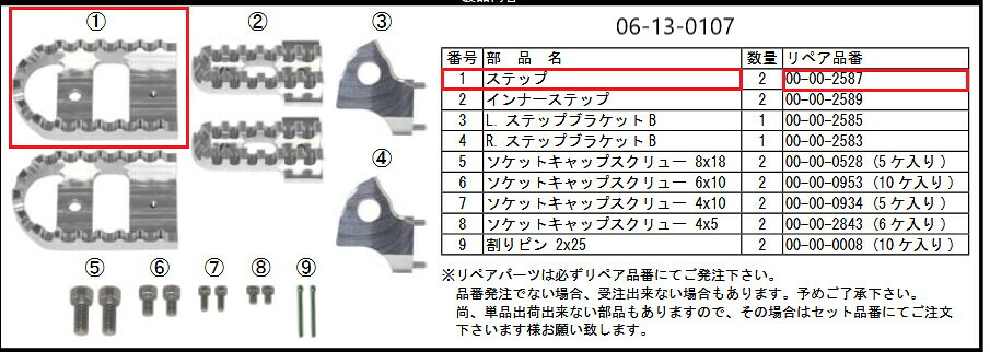 SP武川 SPタケガワ 【補修部品】 ステップ(シルバー) その他ステップオプション・補修部品 ステップ 足回り