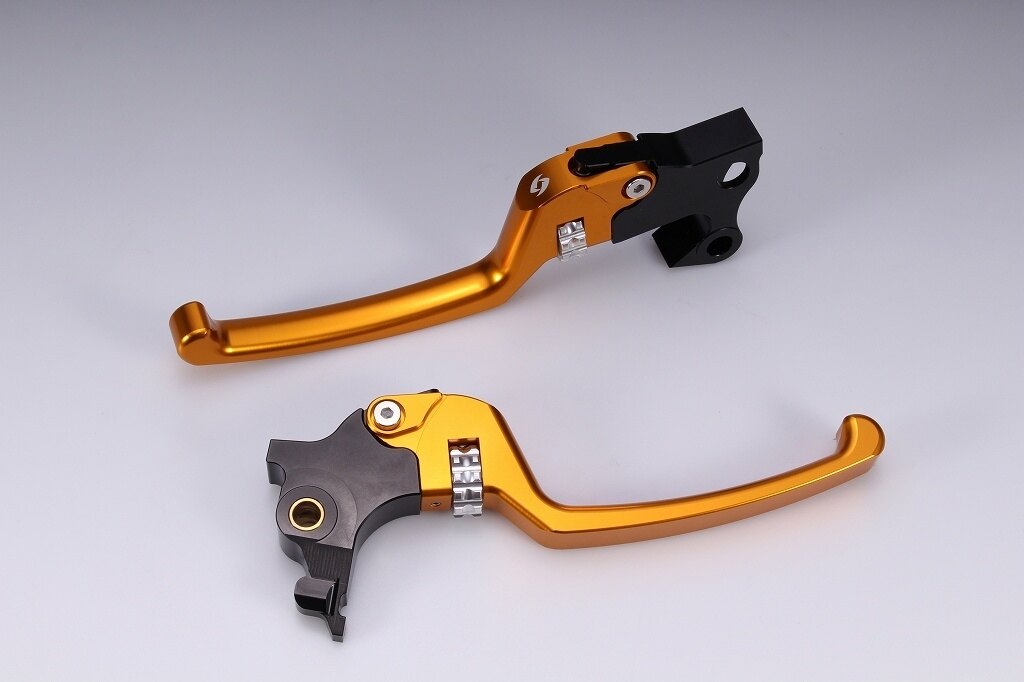 SPEEDRA スピードラ アジャスタブルレバーセット スタンダードタイプ HARLEY-DAVIDSON ハーレーダビッドソン ブレーキ・クラッチレバーセット ハンドル周辺パーツ ハンドル レバー本体カラー：ゴールド / アジャスターカラー：シルバー