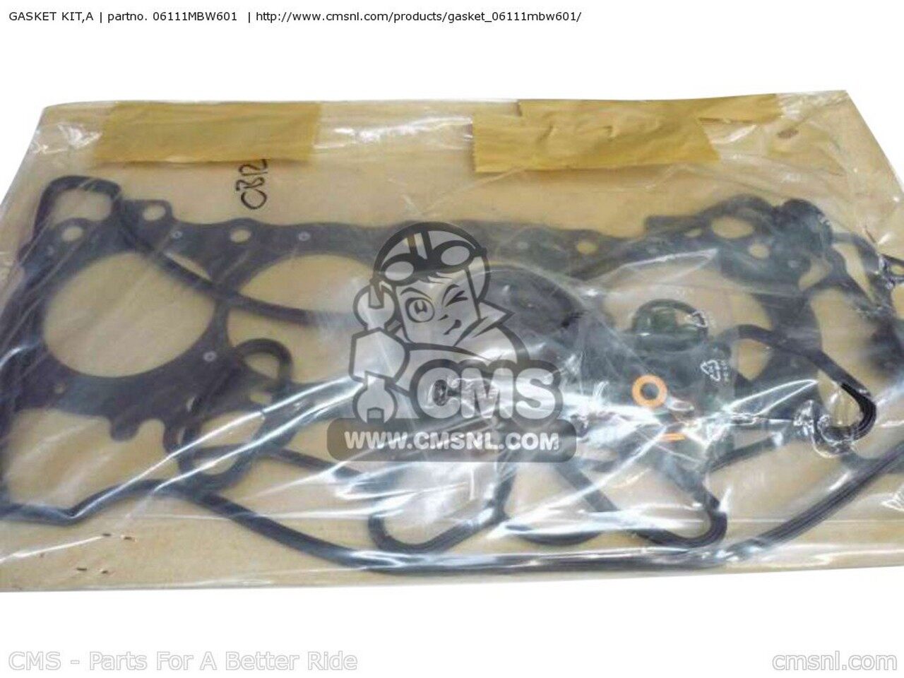 CMS シーエムエス (06111-MBW-505) GASKET KIT，A CBR600F HURRICANE Y AUSTRALIA BRAZIL DENMARK ENGLAND EUROPEAN DIRECT SALES / 34P FRANCE MEXICO SWITZERLAND CBR600F4 SUPERSPORT CANADA USA HONDA ホンダ エンジンガスケット エンジンパーツ エンジン