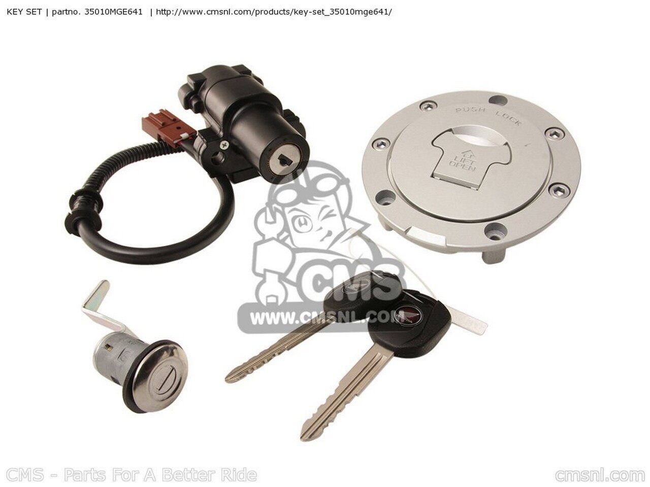 CMS シーエムエス KEY SET VFR1200F A AUSTRALIA CHINA ENGLAND / MKH EUROPEAN DIRECT SALES FRANCE CMF KOREA B VFR1200FD BRAZIL HONDA ホンダ キーシリンダー・鍵 スイッチ・ハーネス関係 電装系｜ウェビック　店