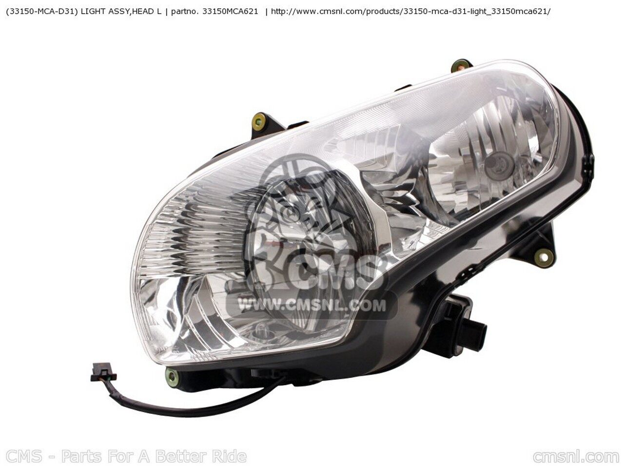 CMS シーエムエス (33150-MCA-D31) LIGHT ASSY，HEAD L GL1800A GOLDWING 1 EUROPEAN DIRECT SALES FRANCE / CMF 2 3 4 5 HONDA ホンダ ヘッドライト 灯火類 電装系