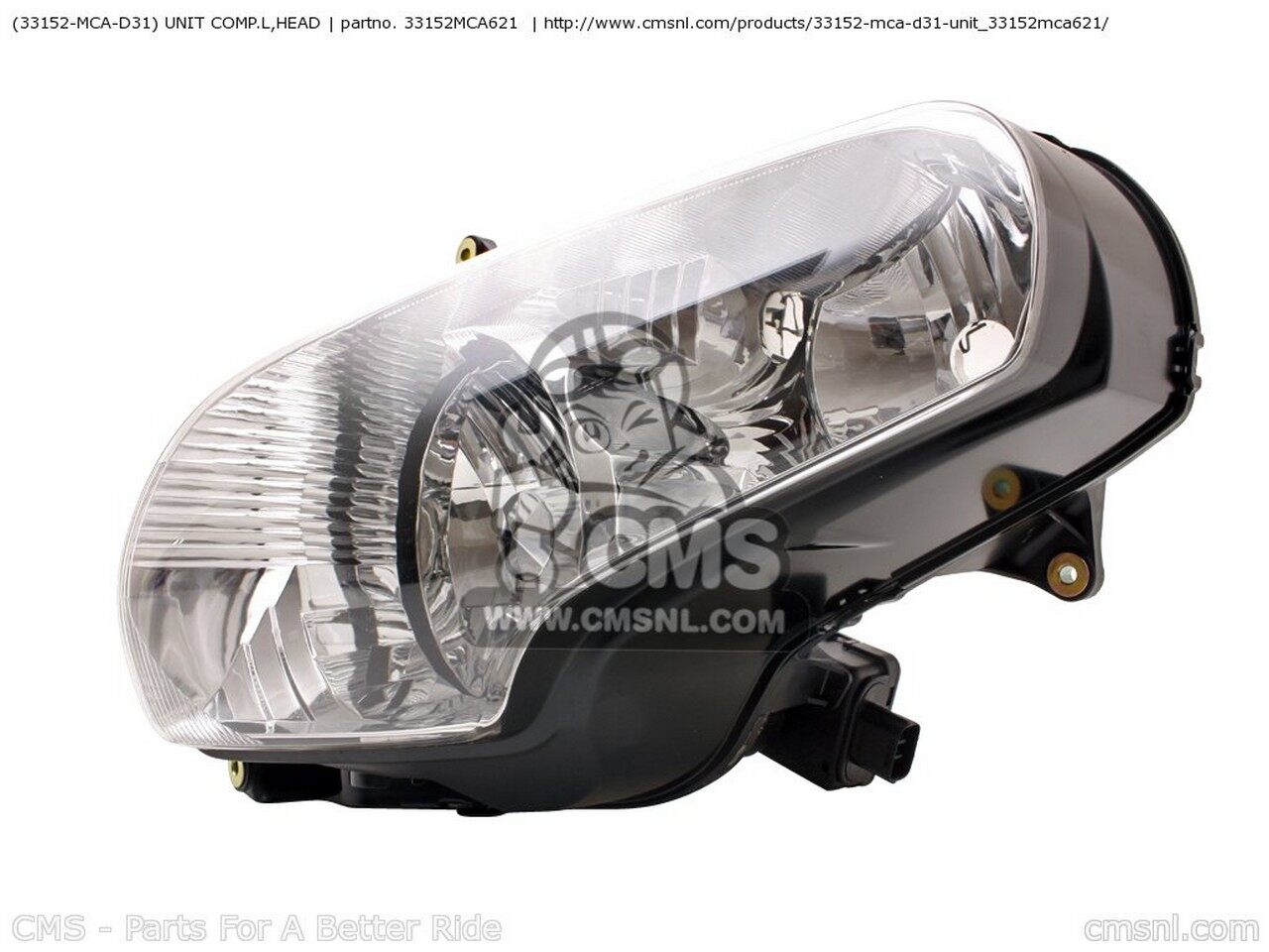 CMS シーエムエス (33152-MCA-D31) UNIT COMP.L，HEAD GL1800A GOLDWING 1 EUROPEAN DIRECT SALES FRANCE / CMF 2 3 4 5 HONDA ホンダ ヘッドライト 灯火類 電装系