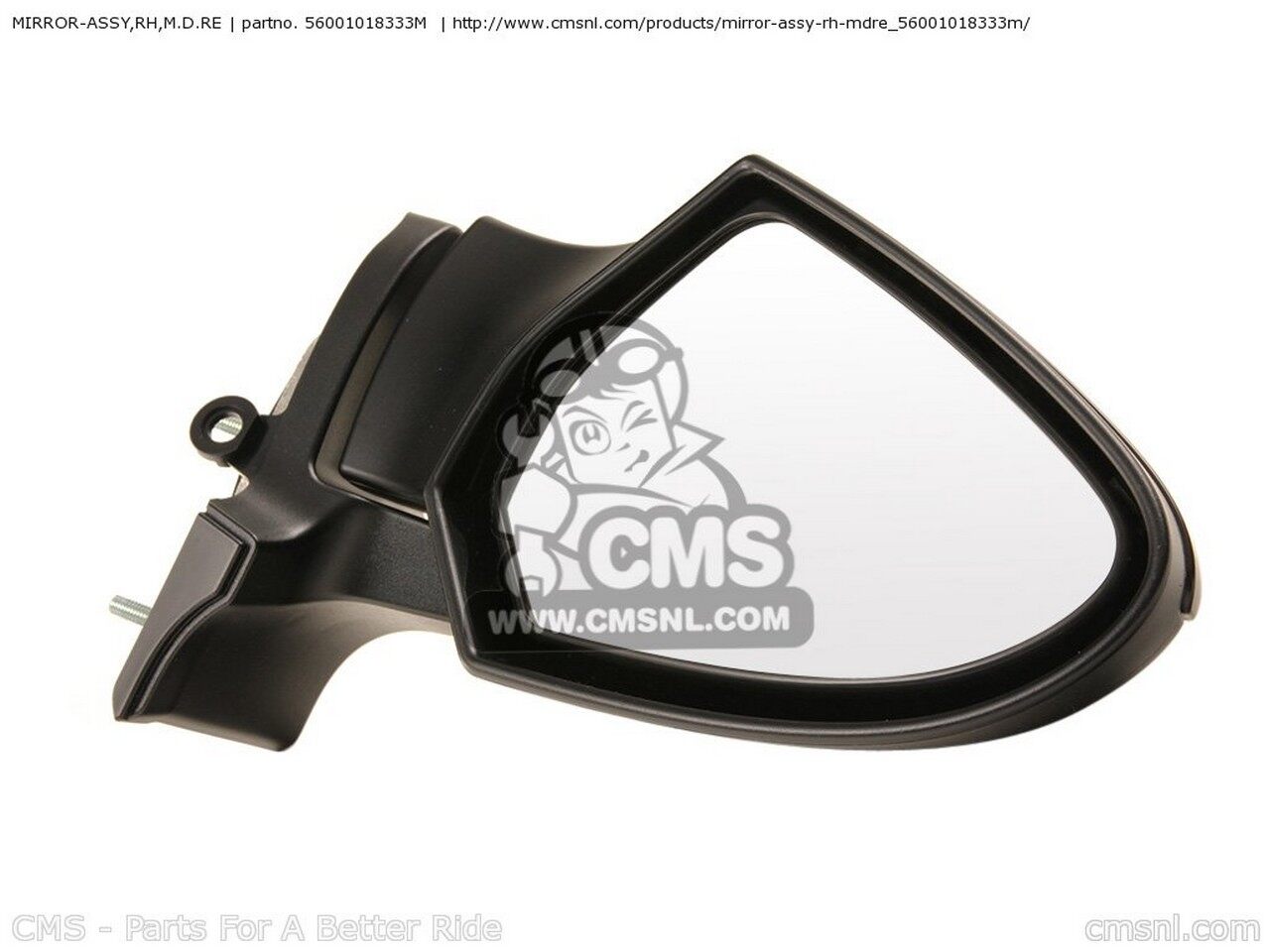 CMS シーエムエス MIRROR-ASSY，RH，M.D.RE ZG1400CCF CONCOURS 14 USA / ABS KAWASAKI カワサキ ミラー ハンドル