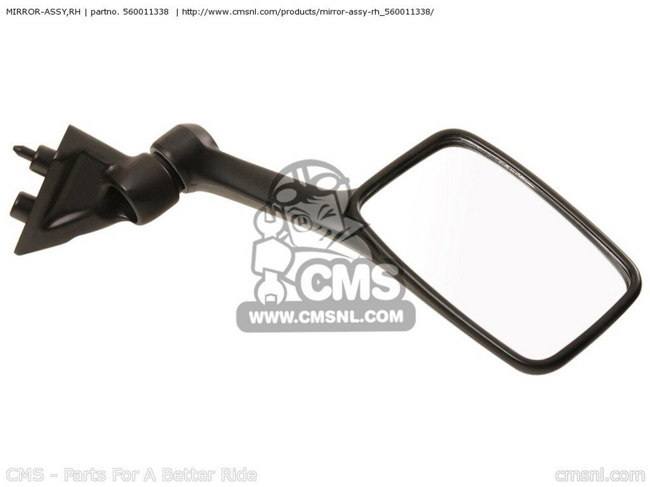 CMS シーエムエス MIRROR-ASSY，RH EX250F17 NINJA 250R 2003 USA CALIFORNIA EX250F18 2004 KAWASAKI カワサキ ミラー ハンドル