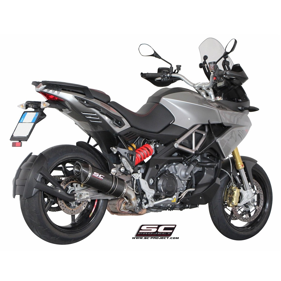SC-PROJECT SCプロジェクト オーバル スリップオンサイレンサー CAPONORD 1200 APRILIA アプリリア スリップオンマフラー マフラー サイレンサータイプ：チタンサイレンサー (カーボン製テイルエンドカバー付き)