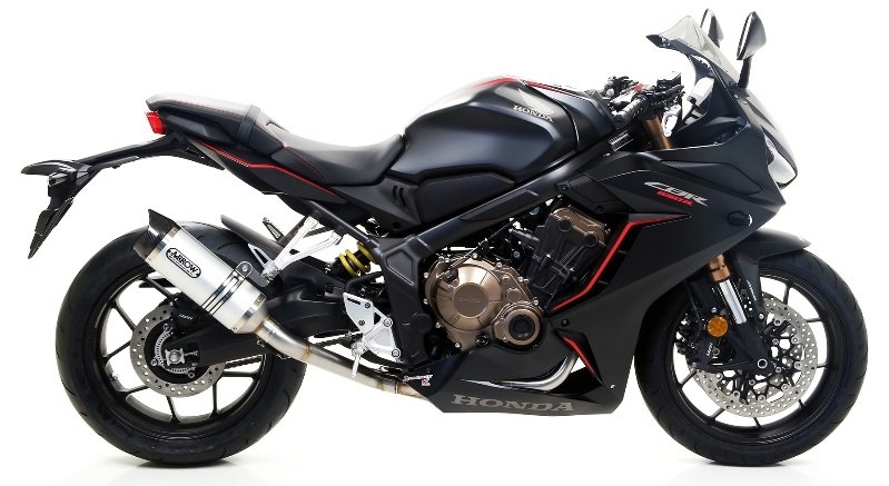 ARROW アロー THUNDER サイレンサー CB650R CBR650R HONDA ホンダ スリップオンマフラー マフラー サイレンサー材質：ダークアルミニウム｜ウェビック　店 39,299円