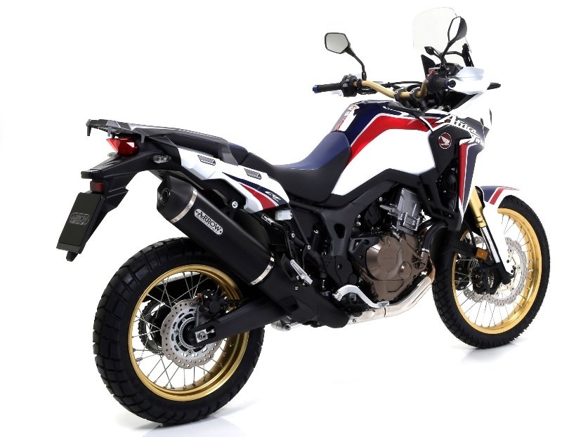 ARROW アロー MAXI RACE-TECH スリップオンマフラー AFRICA TWIN ADV SPORTS CRF 1000L HONDA ホンダ マフラー サイレンサー材質：アルミニウムダーク｜ウェビック　店