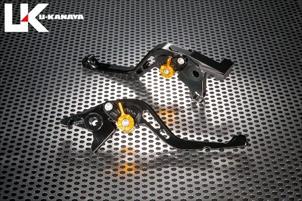 U-KANAYA ユーカナヤ GPタイプ アルミビレットレバーセット GSX1300R HAYABUSA ハヤブサ SUZUKI スズキ ブレーキ・クラッチレバーセット ハンドル周辺パーツ ハンドル レバーカラー：ブラック / アジャスターカラー：オレンジ