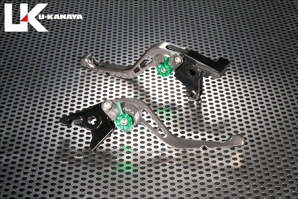 U-KANAYA ユーカナヤ GPタイプ アルミビレットレバーセット GSX1300R HAYABUSA ハヤブサ SUZUKI スズキ ブレーキ・クラッチレバーセット ハンドル周辺パーツ ハンドル レバーカラー：チタンカラー / アジャスターカラー：オレンジ