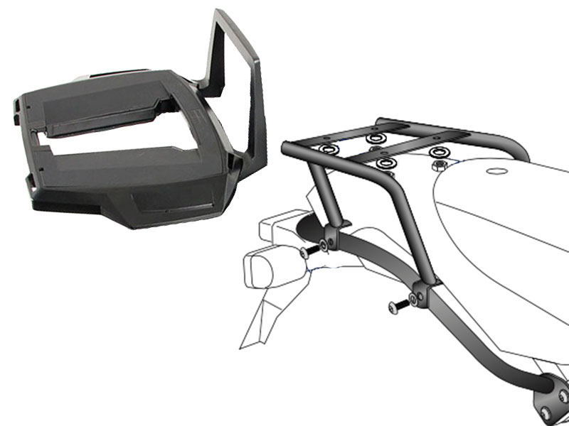 HEPCO＆BECKER ヘプコ＆ベッカー トップケースホルダー HP 2 BMW バッグ・ボックス取り付けステー 車体用バッグ・ケース タイプ：固定(Alurack／アルミラック)｜ウェビック　店
