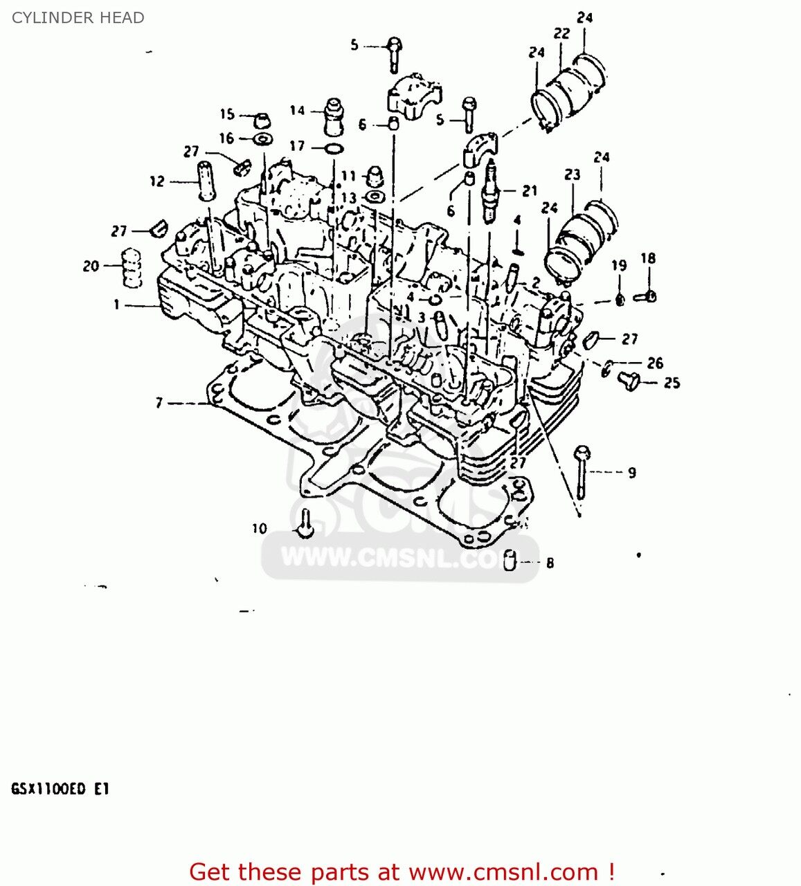 CMS シーエムエス HEAD ASSY，CYLINDER GS1100E 1982 Z USA E03 1983 D GS1100ES GS1100S SUZUKI スズキ その他エンジンパーツオプション・補修部品 エンジンパーツ エンジン
