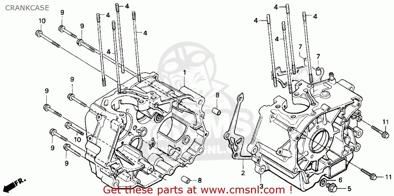 CMS シーエムエス CRANKCASE COMP.，R HONDA ホンダ その他エンジンパーツオプション・補修部品 エンジンパーツ エンジン