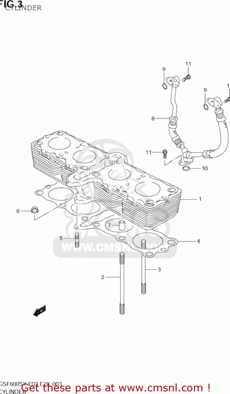CMS シーエムエス CYLINDER GSF600S BANDIT 2000 Y USA E03 2001 K1 2002 K2 2003 K3 SUZUKI スズキ シリンダー エンジンパーツ エンジン
