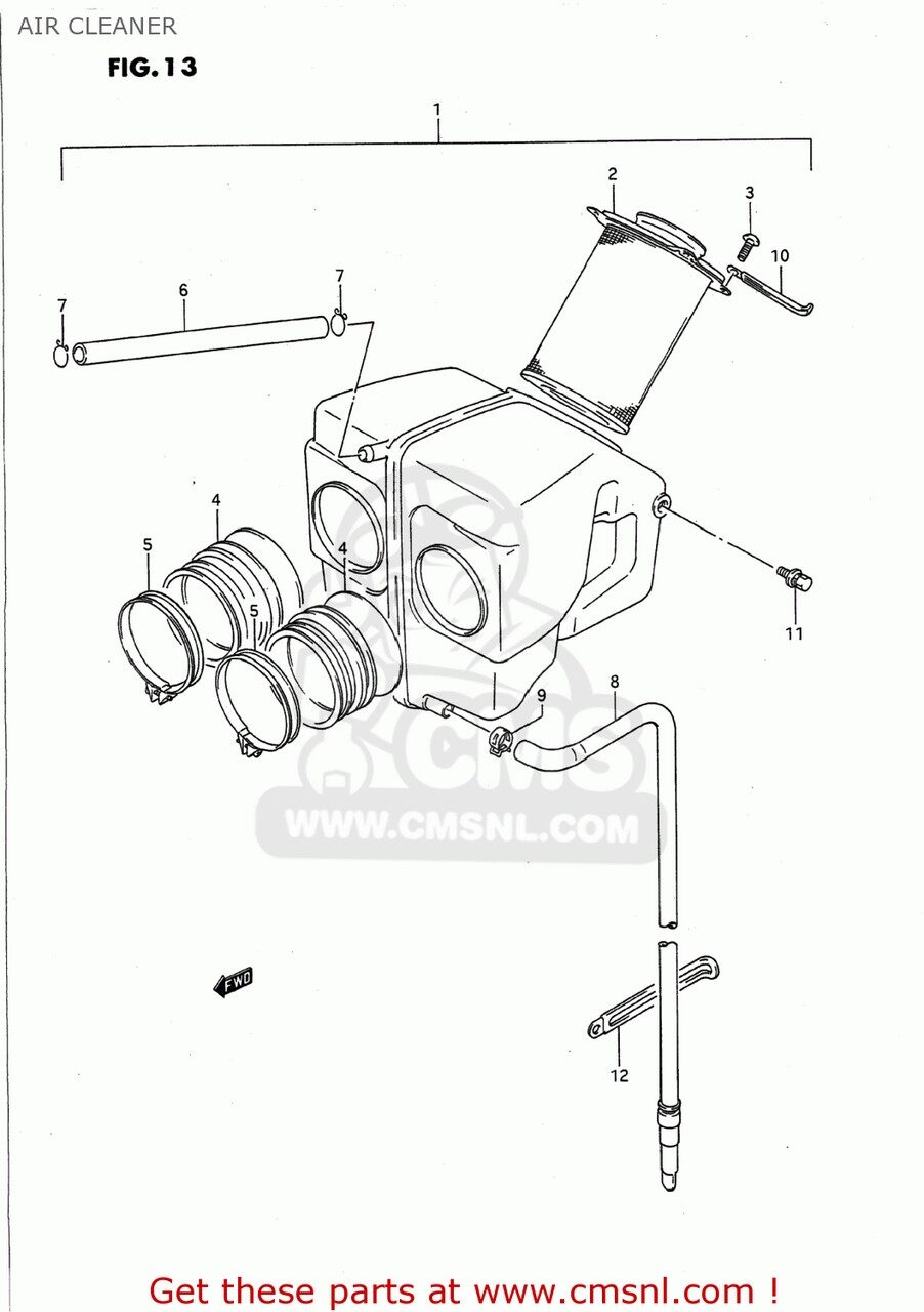 CMS シーエムエス (1370001D00) CLEANER ASSEMBLY，AIR GS500E 1989 K USA E03 1990 L 1991 M 1992 N 1993 P 1994 R 1995 S 1996 T SUZUKI スズキ エアクリーナー・エアクリーナーエレメント 吸気関連 エンジン｜ウェビック　店
