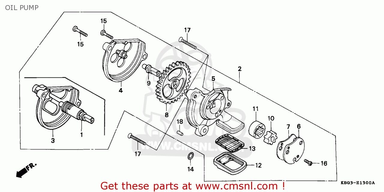 CMS シーエムエス (15100-KBG-900) PUMP，ASSY OIL CB250 1994 R BELGIUM FRANCE NETHERLANDS PORTUGAL SPAIN / SPO TWO FIFTY 1992 N AUSTRALIA KPH ENGLAND MPH HONDA ホンダ オイルポンプ エンジンパーツ エンジン