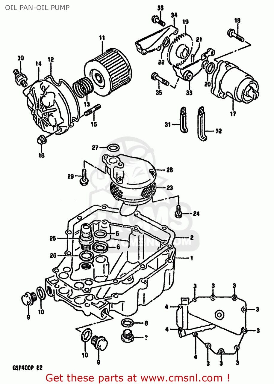 CMS シーエムエス PUMP ASSY，ENGINE OIL GSF400 1991 M E02 E04 E16 E21 E22 E24 E25 E34 E53 1992 N E30 1993 P BANDIT USA E03 CALIFORNIA E33 SUZUKI スズキ オイルポンプ エンジンパーツ エンジン｜ウェビック　店