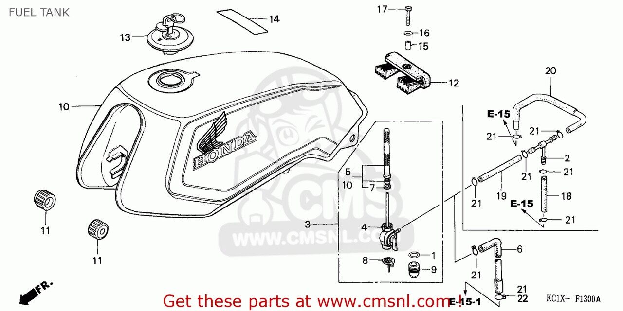 CMS シーエムエス TANK SET， FUEL (WL) *PB171MU* CB125T SUPERDREAM 1993 P SINGAPORE HONDA ホンダ ガソリンタンク タンク関連 外装｜ウェビック　店