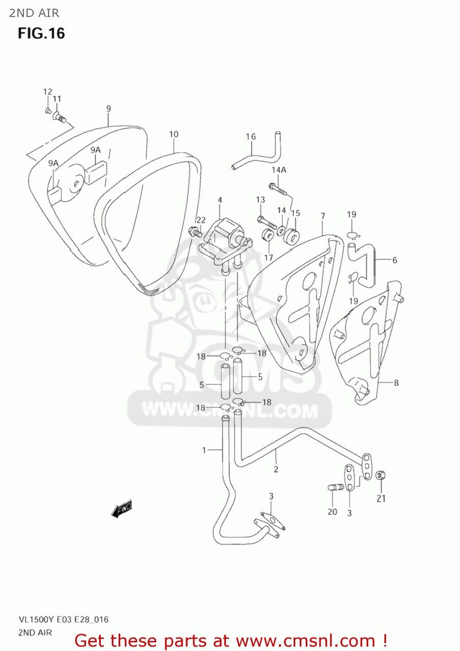 CMS シーエムエス VALVE ASSY，2ND AIR GS500F 2004 K4 USA E03 2005 K5 2006 K6 2007 K7 2008 K8 2009 K9 SUZUKI スズキ その他吸気系オプション・補修部品 吸気関連 エンジン