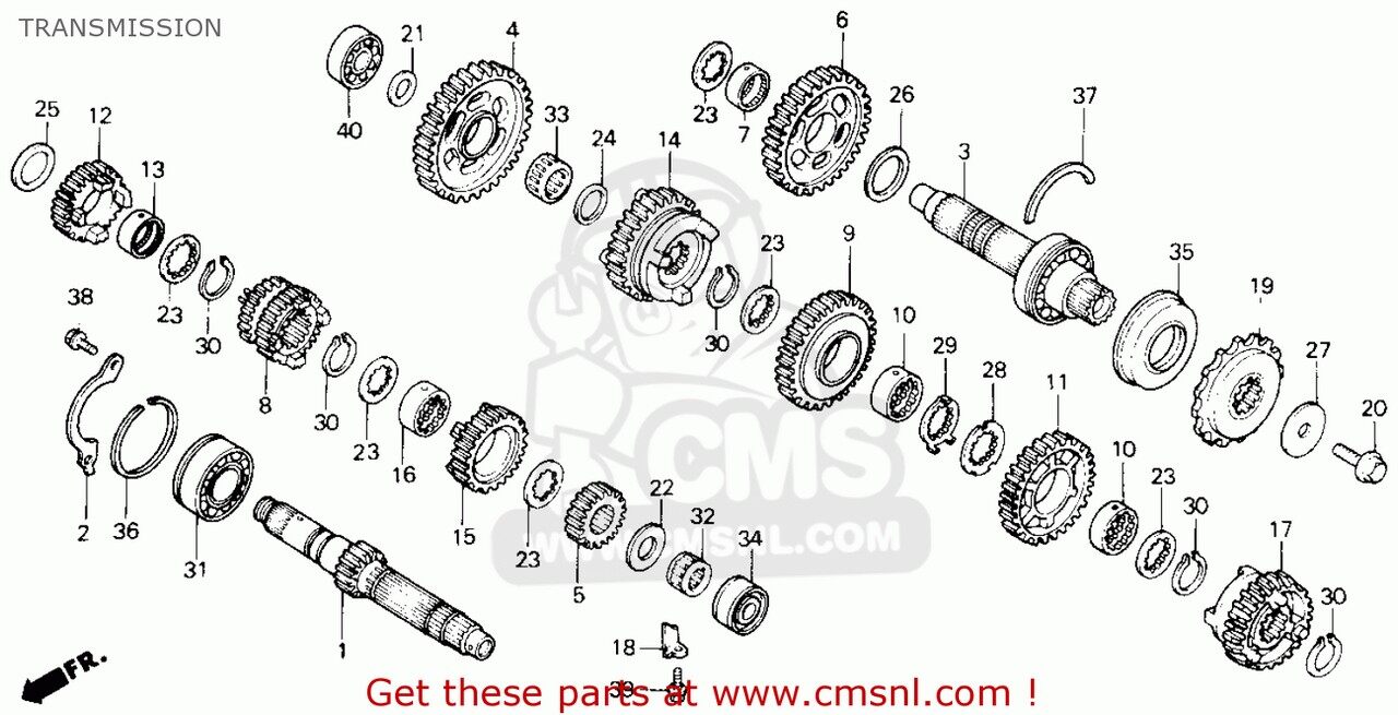 CMS シーエムエス (23220-MFM-C00) SHAFT COMP,COUNTE CB400F 1990 L USA CB1 1989 K HONDA ホンダ ミッション・ギア エンジンパーツ エンジン|ウェビック 店