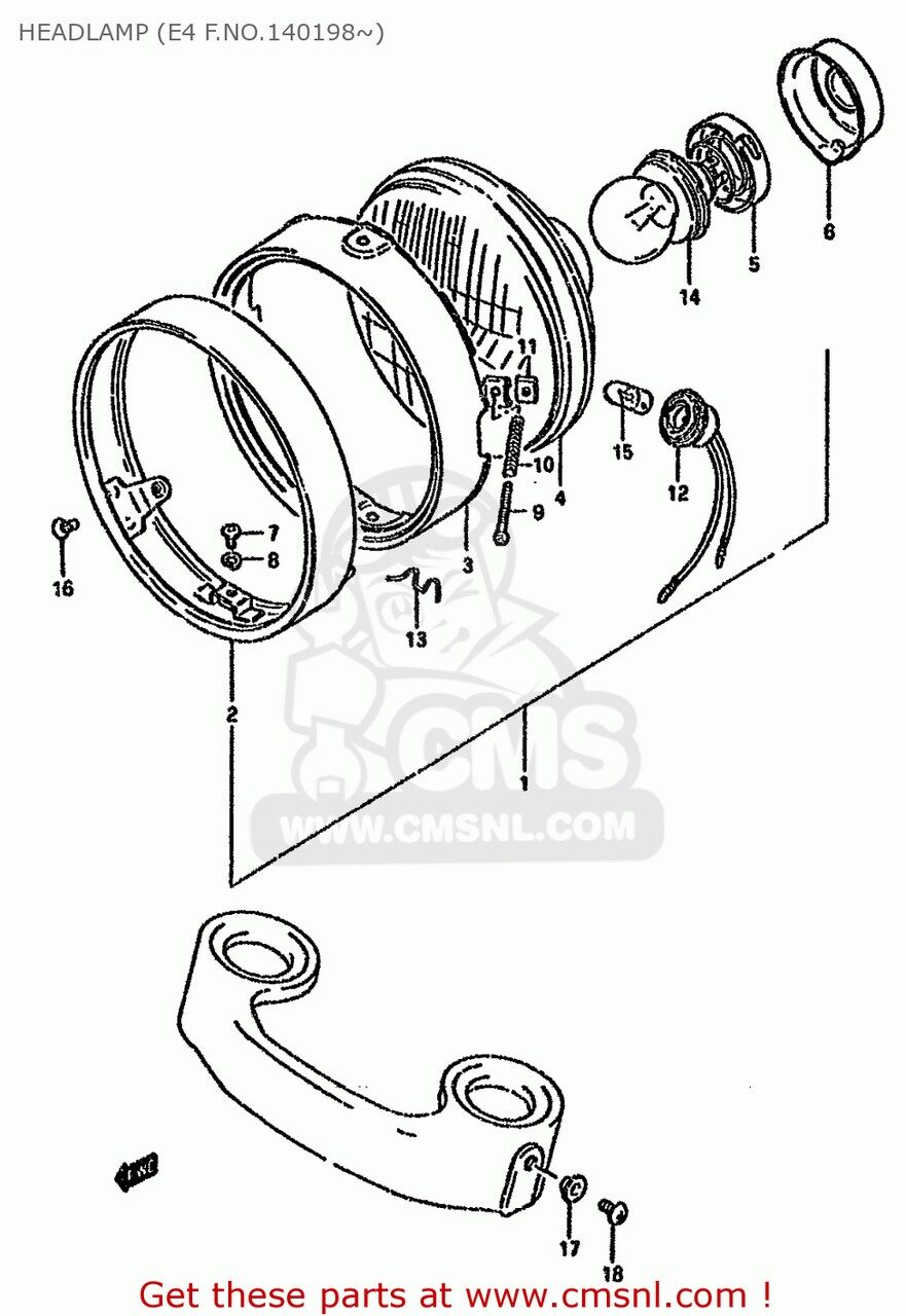 CMS シーエムエス HEADLAMP ASSY GS450L 1981 X E02 E15 E21 E22 E24 E25 E39 1982 Z E34 1996 T SUZUKI スズキ ヘッドライト 灯火類 電装系
