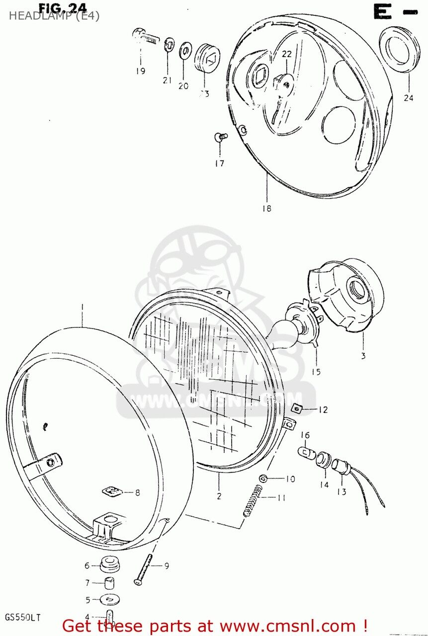 CMS シーエムエス (35100-45261-999) HEADLAMP ASSY GS550L 1980 T E01 E02 E04 E21 E22 E24 E25 E26 E34 E39 SUZUKI スズキ ヘッドライト 灯火類 電装系｜ウェビック　店