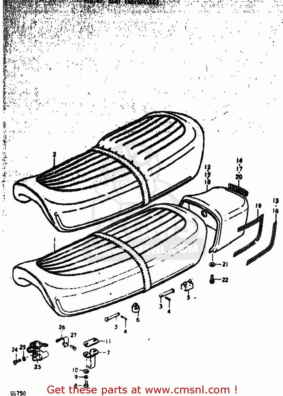 CMS シーエムエス (45100-45004-48H) SEAT ASSEMBLY GS750 1977 B USA E03 1978 C 1979 N GS750B GS750C GS750EC GS750EN GS750N SUZUKI スズキ シート シート関連 外装