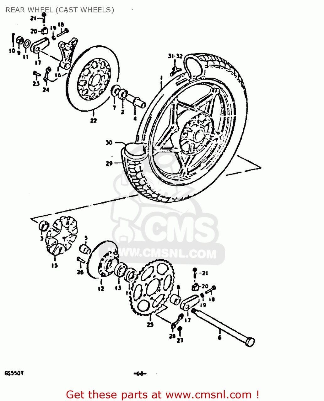 CMS シーエムエス (64611-31003) DRUM，REAR SPROCKET MOUNT SUZUKI スズキ その他ホイールオプション・補修部品 ホイール関連 足回り