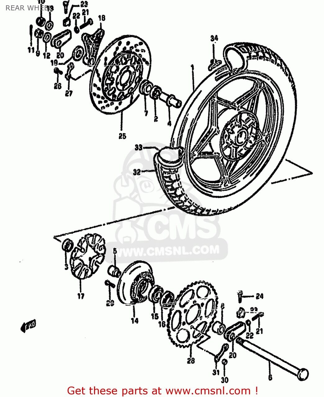 CMS シーエムエス (64611-31003) DRUM，REAR SPROCKET MOUNT SUZUKI スズキ その他ホイールオプション・補修部品 ホイール関連 足回り