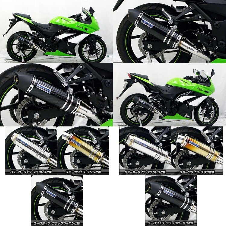 WirusWin ウイルズウィン ダイナミックマフラー ユーロタイプ フルパワーバージョン ニンジャ250R KAWASAKI カワサキ フルエキゾーストマフラー マフラー|ウェビック 店