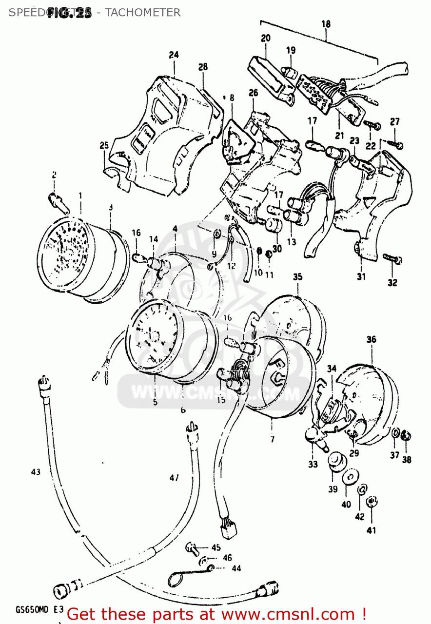 CMS シーエムエス (34210-45360) TACHOMETER GS650M 1983 D USA E03 SUZUKI スズキ タコメーター メーター・インジケーター関係 電装系