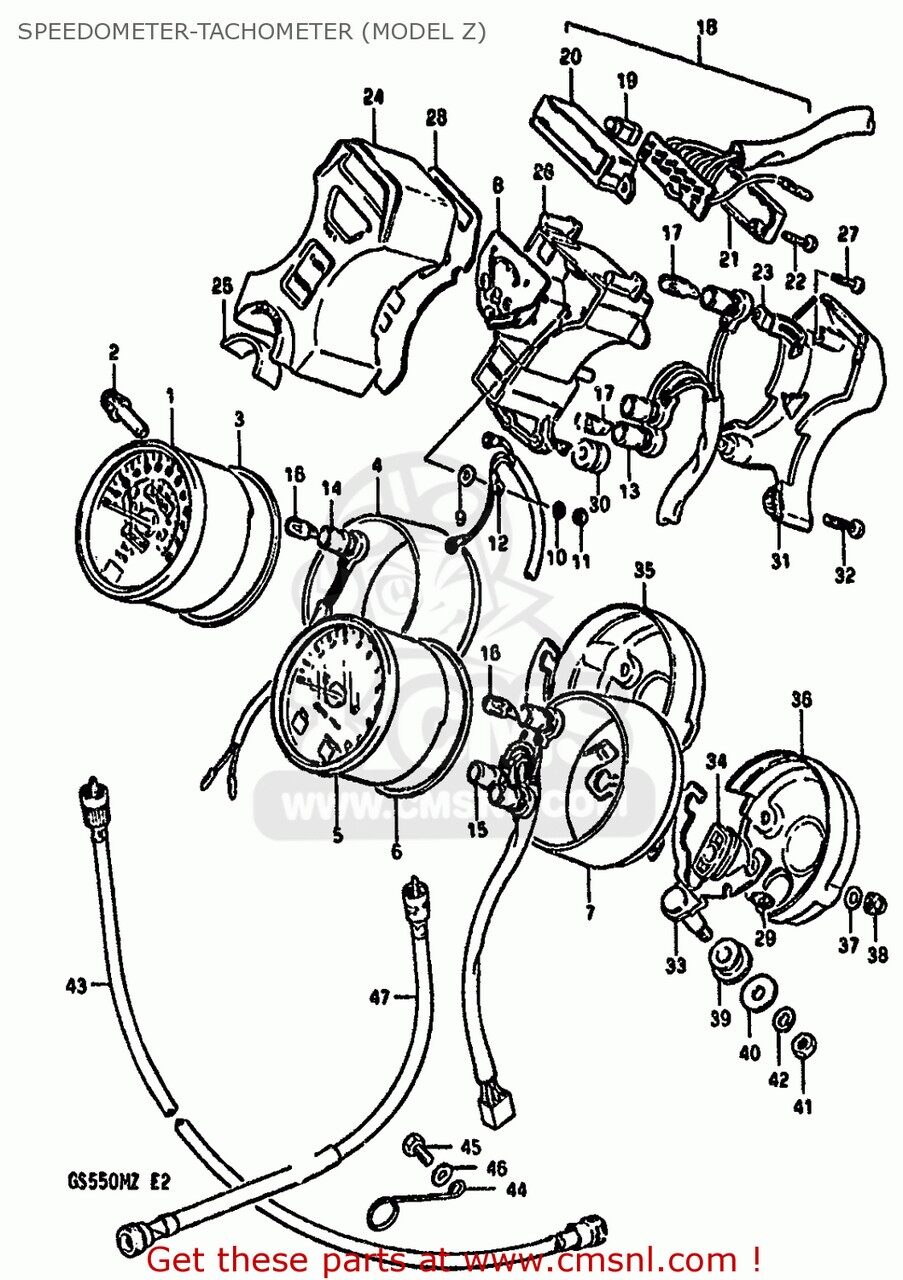 CMS シーエムエス (34210-45360) TACHOMETER GS550M 1981 X E02 E04 E06 E22 E24 E34 1982 Z E25 SUZUKI スズキ タコメーター メーター・インジケーター関係 電装系