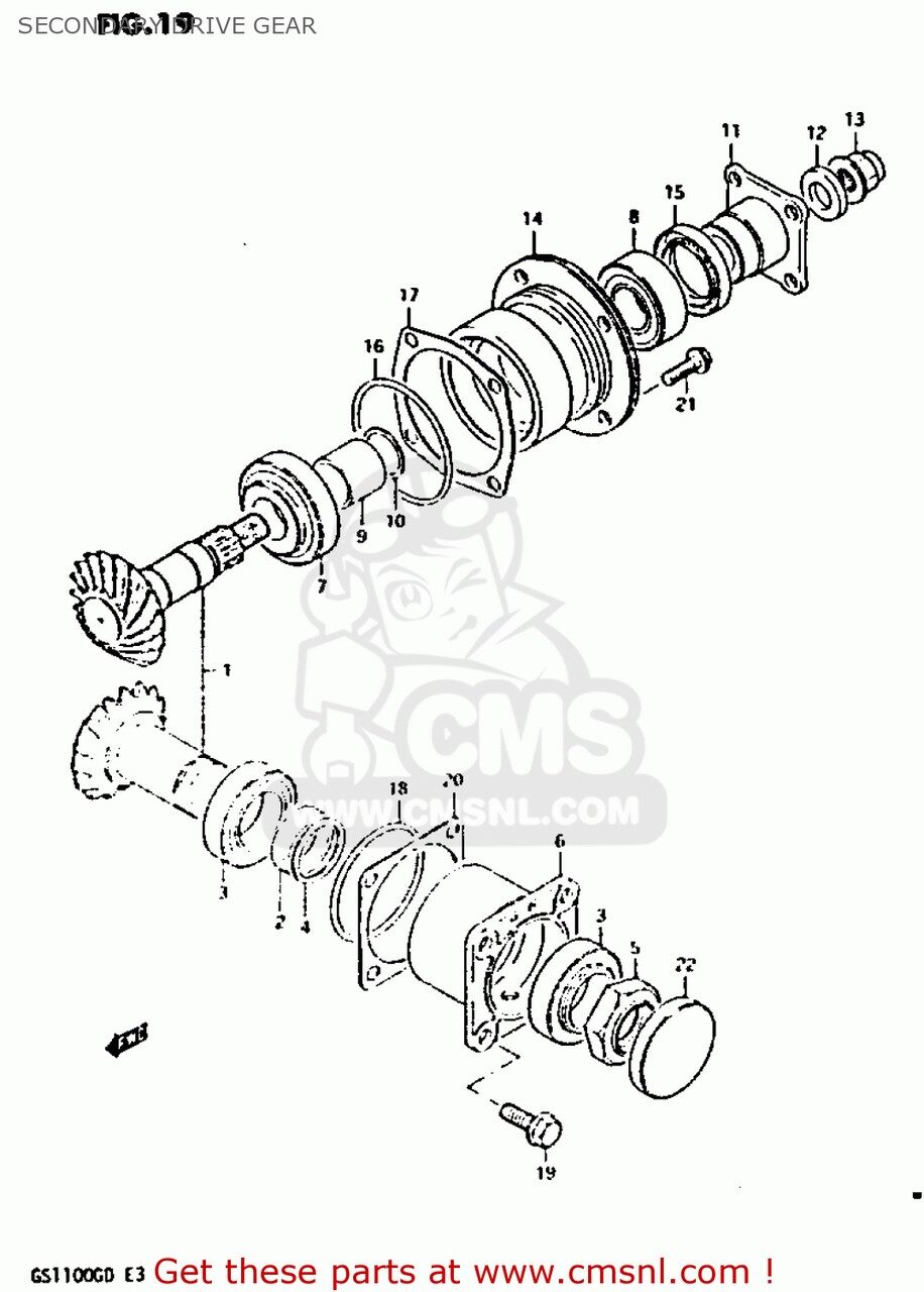 CMS シーエムエス GEAR，SECONDARY DRIVE BEVEL GS1100G 1982 Z GENERAL EXPORT E01 1983 D GS1100GK SUZUKI スズキ ミッション・ギア エンジンパーツ エンジン｜ウェビック　店