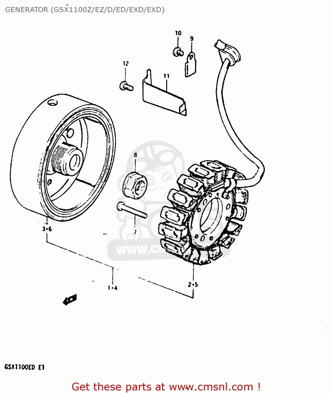 CMS シーエムエス ROTOR ASSY GS1100E 1980 T USA E03 1981 X 1982 Z 1983 D GS1100ES SUZUKI スズキ オルタネーター・ジェネレーター 電装系|ウェビック 店