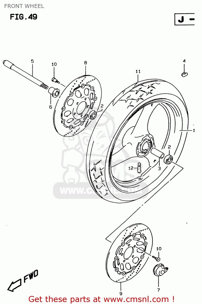 CMS シーエムエス (5411132C0135W) WHEEL，FRONT (17XMT3.00)( GSF600 1995 S E02 E04 E18 E22 E25 E34 1996 T E17 1997 V / P37 1998 W 1999 X GSF600S E24 BANDIT USA E03 GSF600S1998 GSF600SU GERMANY GSF600U SUZUKI スズキ ホイール ホイール関連 足回り