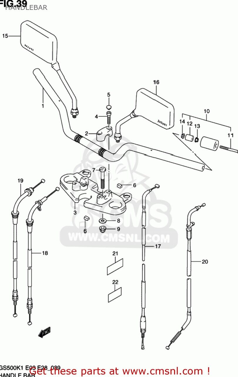 CMS シーエムエス HOLDER，HANDLEBAR LWR GS500 2001 K1 USA E03 2002 K2 GS500E 1989 K 1990 L 1991 M 1992 N 1993 P 1994 R 1995 S 1996 T 1997 V 1998 W 1999 X 2000 Y GS500F 2004 K4 2005 K5 2006 K6 SUZUKI スズキ トリプルツリー・ステム・アンダーブラケット 42,412円