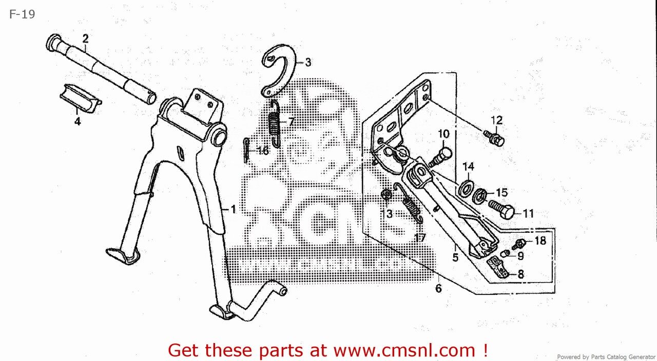 CMS シーエムエス STAND ASSY*PB186* (JDM) C50BN 2 AA01-130 JAPAN JDM 5 AA01-150 7 AA01-160 8 AA01-170 HONDA ホンダ サイドスタンド フレーム｜ウェビック　店 18,931円