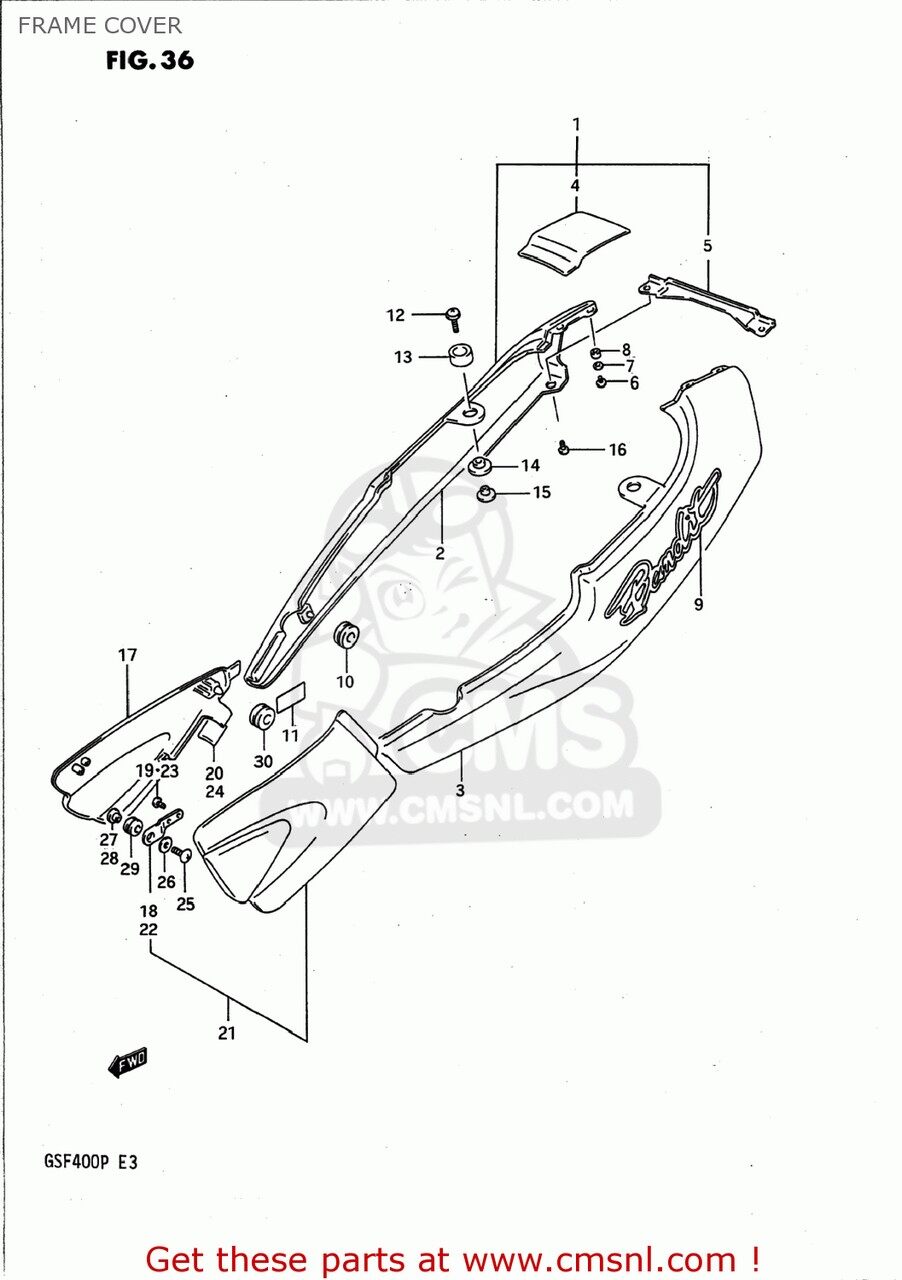 CMS シーエムエス (47111-10D00) COVER，FRAME，RIGHT (BLUE) GSF400 BANDIT 1991 M USA E03 1992 N CALIFORNIA E33 1993 P SUZUKI スズキ シートカウル・テールカウル カウル関連 外装