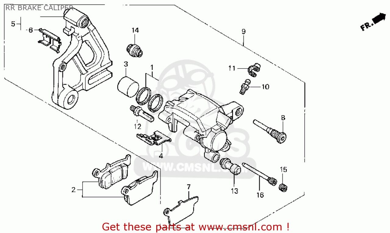 CMS シーエムエス CALIPER SUB ASSY， CB50R DREAM 4 CB50V JAPAN 11GCRVJ3 CB50W HONDA ホンダ キャリパー ブレーキ