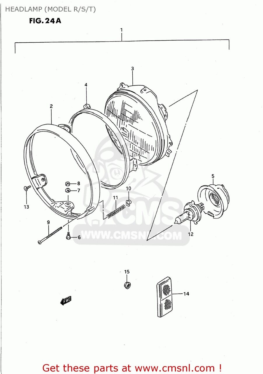 CMS シーエムエス (35100-10D70-999) HEADLAMP ASSEMBLY GS500E 1989 K USA E03 1990 L 1991 M 1992 N 1993 P 1994 R 1995 S 1996 T SUZUKI スズキ ヘッドライト 灯火類 電装系