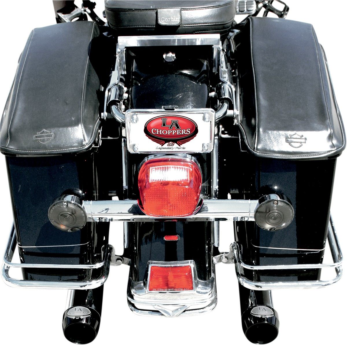 LA CHOPPERS エルエーチョッパーズ スリップオンマフラー 4クローム/ブラック FL 1995-16用【MUFFLERS 4CH/BK 95-16 [1801-0556]】 HARLEY-DAVIDSON ハーレーダビッドソン マフラー｜ウェビック　店