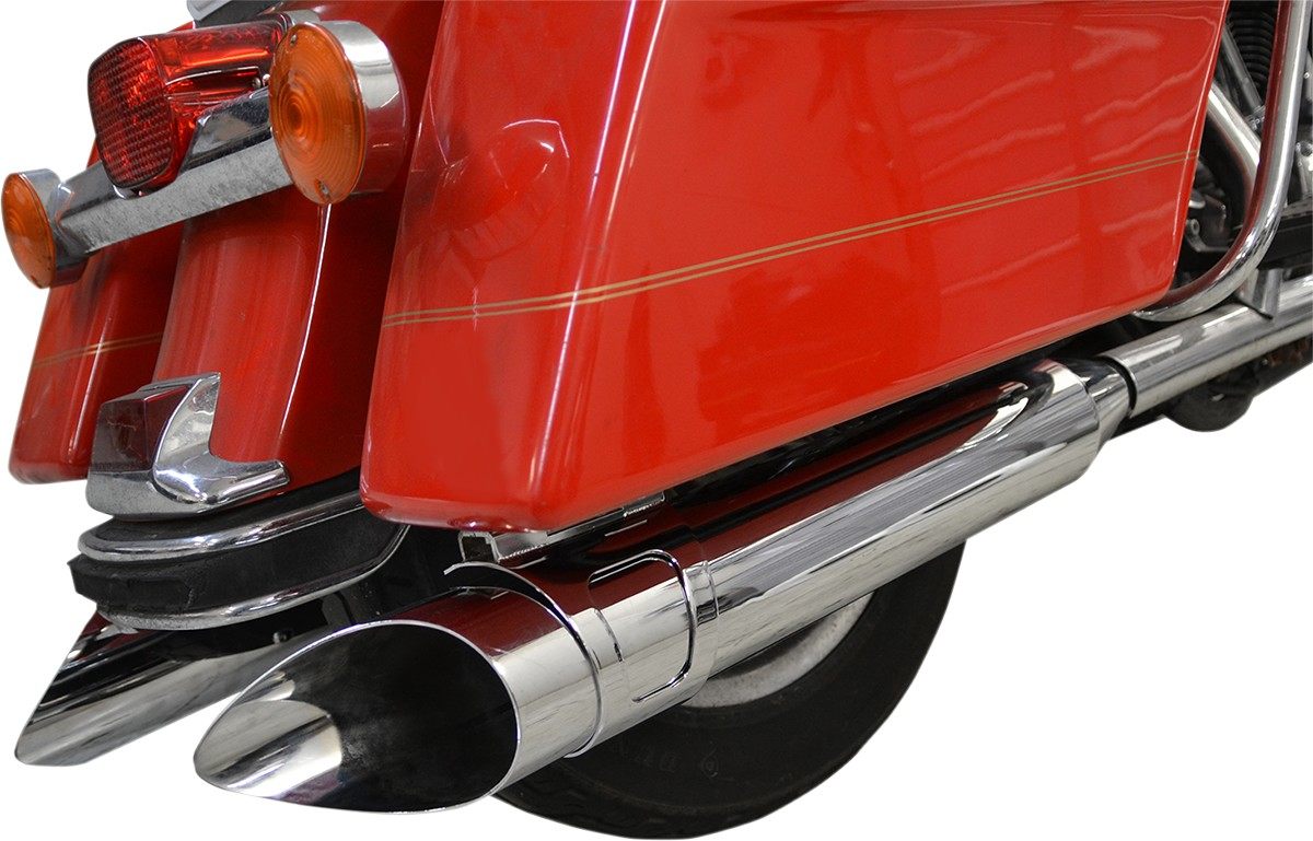 LA CHOPPERS エルエーチョッパーズ スリップオンマフラー スラッシュ クローム/クローム 1995-16用【MUFFLERS SLSH CH/CH 95-16 [1801-0737]】 HARLEY-DAVIDSON ハーレーダビッドソン マフラー｜ウェビック　店